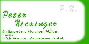 peter nicsinger business card